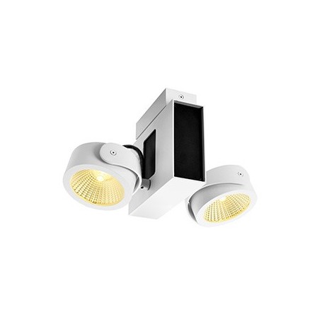 TEC KALU double, applique/plafonnier, blanc/noir, LED 31W, 60°, 3000K