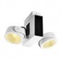 TEC KALU double, applique/plafonnier, blanc/noir, LED 31W, 60°, 3000K