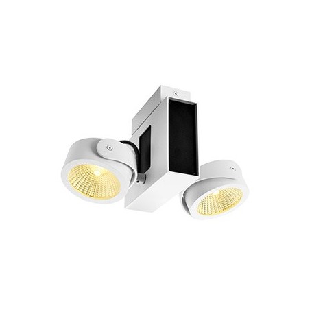 TEC KALU double, applique/plafonnier, blanc/noir, LED 31W, 24°, 3000K