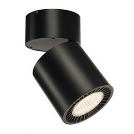 SUPROS CL plafonnier rond, noir, 3150lm, 3000K, SLM LED, réflect 60°