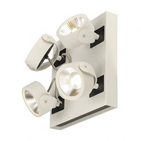 KALU LED 4 applique/plafonnier, carré, blanc/noir, LED 60W, 3000K, 60°
