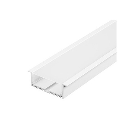 GLENOS profil aluminium à encastrer, avec diffuseur, blanc mat, 2m