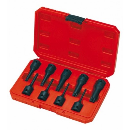 DOUILLES TOURNEVIS 1/2'' A CHOCS LONGUE TORX EN COFFRET