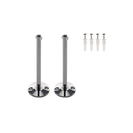 Supports longs pour câble tendu T.B.T, chrome, 2 pièces, 16 cm