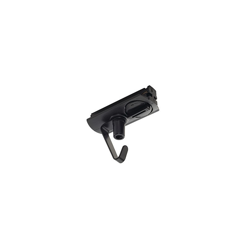 Adaptateur pour rail 1 allumage 230V, noir, électrique, crochet inc...