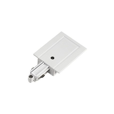 Alimentation pour rail 1 allumage 230V, à encastrer, blanc, terre gauche