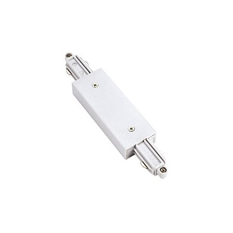 Connecteur droit pour rail 1 allumage 230V, blanc, avec alimentation