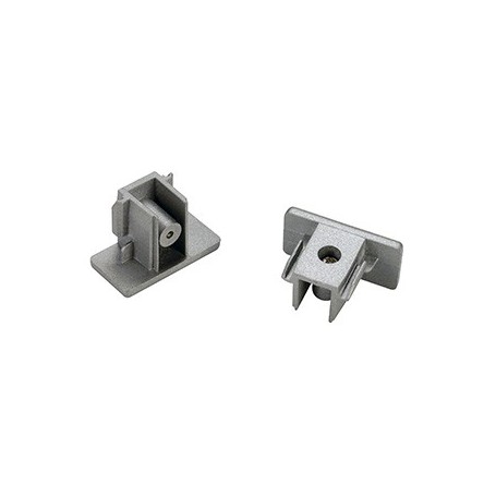 Embouts pour rail 1 allumage 230V, gris argent, 2 pièces