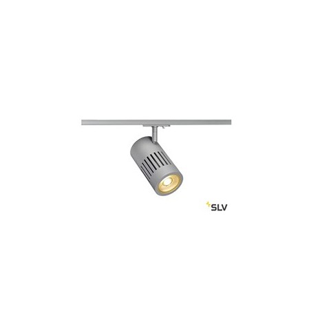 STRUCTEC, spot pour rail 1 allumage, intérieur, gris argent, LED, 28W, 3000K, 36°, adaptateur 1 all. inclus