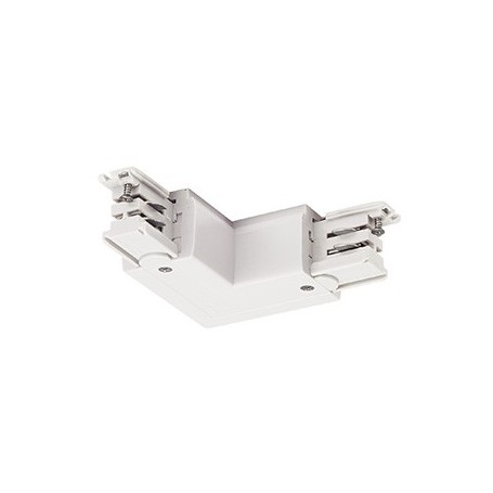 S-TRACK Connecteur L, terre intérieure, blanc RAL 9016