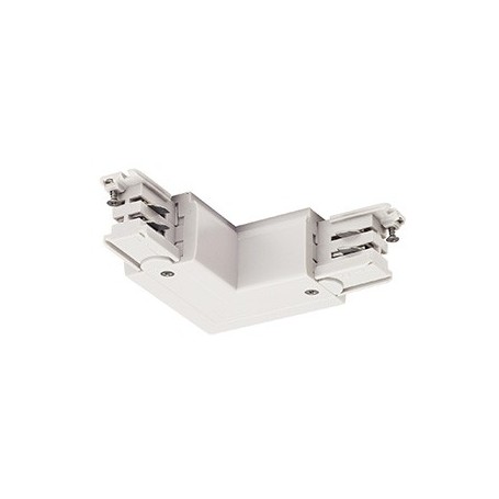 S-TRACK Connecteur L, terre extérieure, blanc RAL 9016