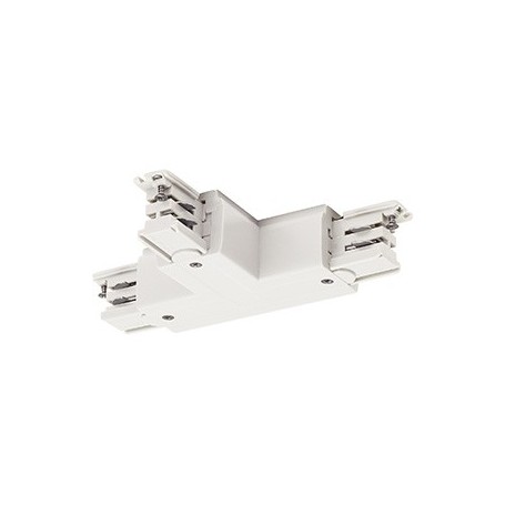 S-TRACK Connecteur T, terre gauche, blanc RAL 9016