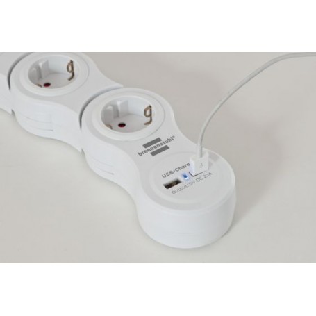 Multiprise électrique Vario Power 5 prises et 2 prises USB (câble 1,4m  H05VV-F 3G1
