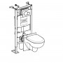 Bâti-support Geberit Duofix, avec réservoir à encastrer, plaque de déclenchement Sigma01 et WC suspendu Prima - 118.224.11.1