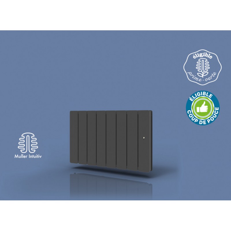Radiateur électrique Applimo Radiateur électrique connecté Pegase Smart  ECOcontrol - Horizontal - 1000W - Anthracite