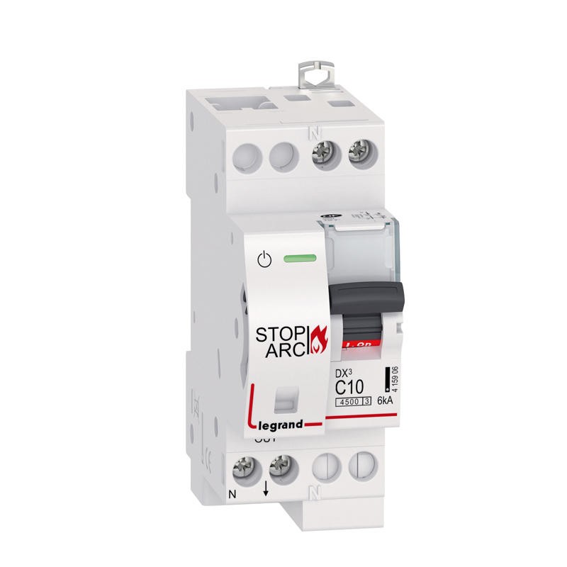 Disjoncteur DX³ STOP ARC 4500 6kA arrivée haute et sortie basse à v...