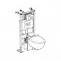 Bâti-support Geberit Duofix, réservoir à encastrer, plaque de déclenchement, WC suspendu Renova Compact - 118.312.KJ.1