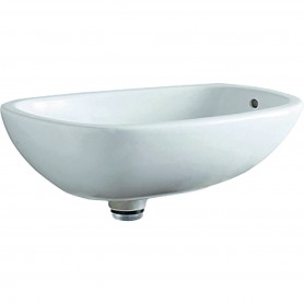 Vasque à poser Geberit Citterio avec bonde: B:56cm T:40cm Trou de robinetterie:Sans Trop-plein:Visible KeraTect / Blanc