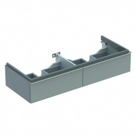 Meuble bas Geberit iCon pour lavabo double avec deux tiroirs Laqué ultra-brillant / Platine - 840222000 - GEBERIT | GENMA