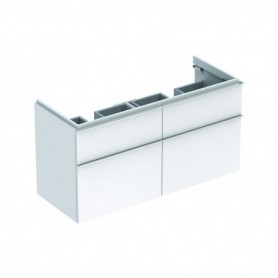 Meuble bas Geberit iCon pour lavabo double avec quatre tiroirs Laqué ultra-brillant / Blanc - 840520000 - GEBERIT | GENMA