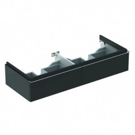 Meuble bas Geberit iCon pour lavabo double avec deux tiroirs Laqué mat / Gris velouté - 841221000 - GEBERIT | GENMA