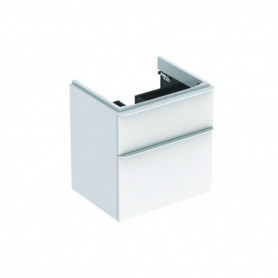 Meuble bas Geberit Smyle Square pour lavabo avec deux tiroirs Laqué ultra-brillant / Blanc - 500.352.00.1 - GEBERIT | GENMA