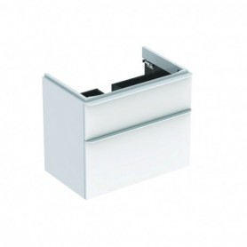 Meuble bas Geberit Smyle Square pour lavabo avec deux tiroirs Laqué ultra-brillant / Blanc - 500.353.00.1 - GEBERIT | GENMA