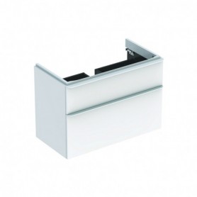 Meuble bas Geberit Smyle Square pour lavabo avec deux tiroirs Laqué ultra-brillant / Blanc - 500.354.00.1 - GEBERIT | GENMA