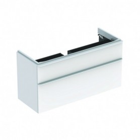 Meuble bas Geberit Smyle Square pour lavabo avec deux tiroirs Laqué ultra-brillant / Blanc - 500.355.00.1 - GEBERIT | GENMA