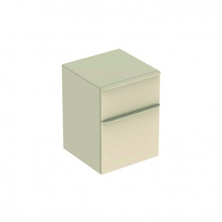 Meuble latéral bas Geberit Smyle Square avec deux tiroirs Laqué ultra-brillant / Sable gris - 500.357.JL.1 - GEBERIT | GENMA