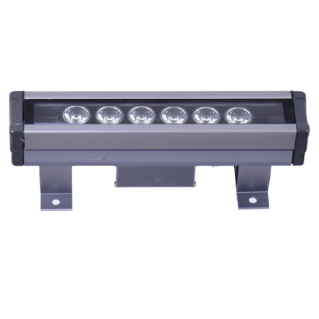 6W Wallwasher LED 660 Lmn IP66Rouge Aluminium + Verre - 200mm Fixation Inclus - HS906-R - DUNYA LED | GENMA