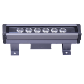 6W Wallwasher LED 660 Lmn IP66Orange Aluminium + Verre - 200mm Fixation Inclus - HS906-O - DUNYA LED | GENMA