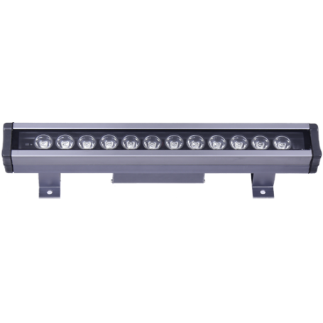12W Wallwasher LED 1320 Lmn IP66 Jaune Aluminium + Verre - 300mm Fixation Inclus - HS907-J - DUNYA LED | GENMA