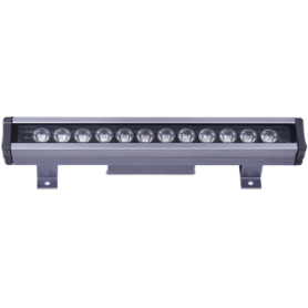 12W Wallwasher LED 1320 Lmn IP66 Orange Aluminium + Verre - 300mm Fixation Inclus - HS907-O - DUNYA LED | GENMA