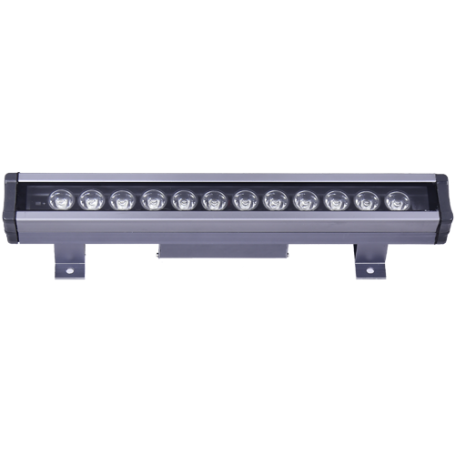 12W Wallwasher LED 1320 Lmn IP66 Orange Aluminium + Verre - 300mm Fixation Inclus - HS907-O - DUNYA LED | GENMA