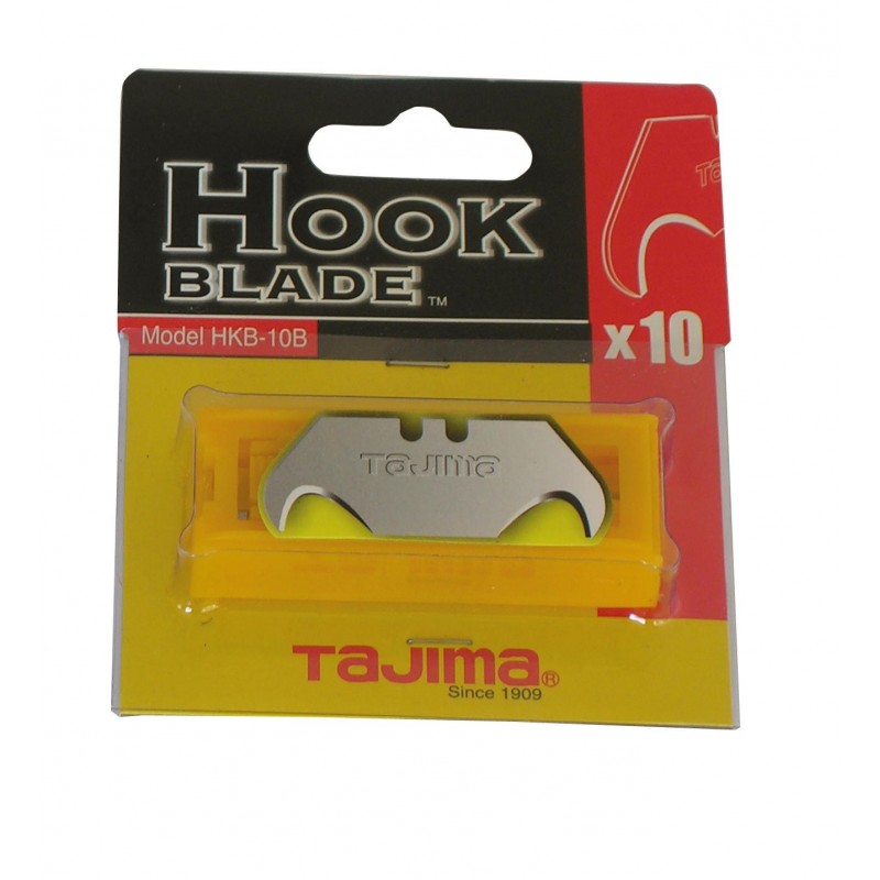 Tajima - Lot De 10 Lames à Crochet Pour Couteaux - Lames Échancrées Haut De Gamme Pour Coupe Revêtements Et Toitures