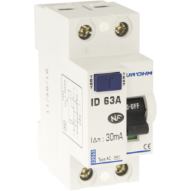 Interrupteur différentiel 63A 1P+N 30mA connexion haut/bas Classe AC - 23063 - EUROHM | GENMA