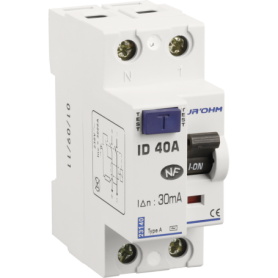 Interrupteur différentiel 40A 1P+N 30mA connexion haut/bas Classe A - 23140 - EUROHM | GENMA