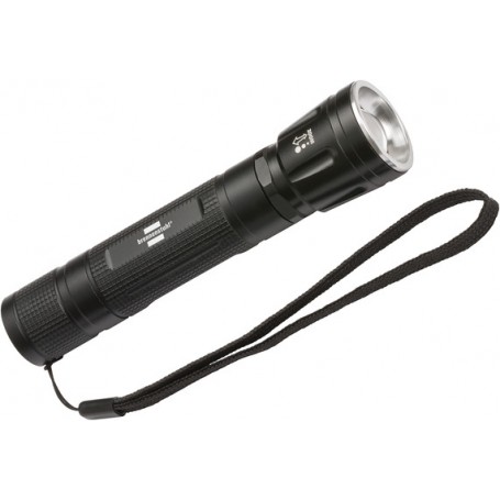 Lampe de poche LED rechargeable, avec focus LuxPremium, 350 lumen IP44, autonomie 26h, 4 modes d'éclairage, portée 180m