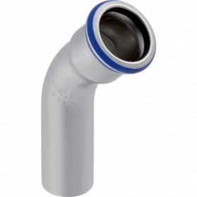 Coude Geberit Mapress Acier Inox avec tube d'emboitement (sans silicone): 45 d:88.9mm - 82710 | GENMA