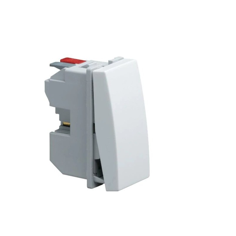 Poussoir Porte-étiquette Hager WS031 - 1 Module 10A 1O+1F Blanc - Neuf Sous Blister SYSTO