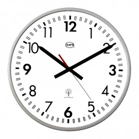 Horloge Ø 400 mm - Etanche IP65 - Radio-pilotée - Lunette inox époxy - Cadran aluminium époxy - Verre minéral - Sur pile