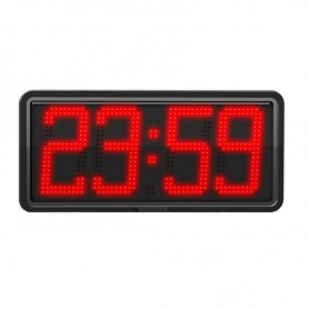 Afficheur int./ext. LED - 4 chiffres 20 cm - Horloge/Calendrier/Chronomètre/Timer/Thermomètre (option) - Télécommande sans fil