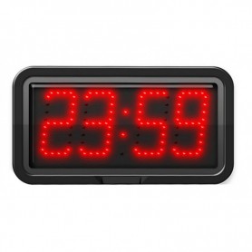 Afficheur int./ext. LED - 4 chiffres 10 cm - Horloge/Calendrier/Chronomètre/Timer/Thermomètre (option) - Télécommande sans fil