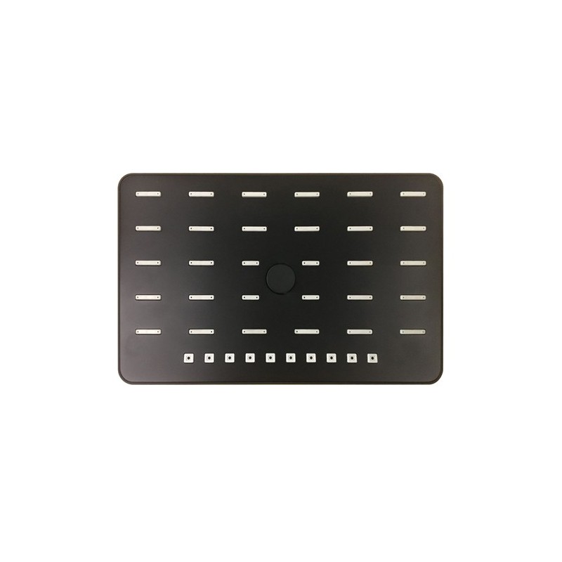 Pomme de tête rectangulaire plaza époxy noir mat 320x200mm - RENM32...