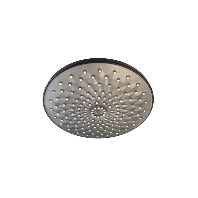 Pomme de tête ronde 200 mm ABS anticalcaire noir mat - ROPZ220ABS -...