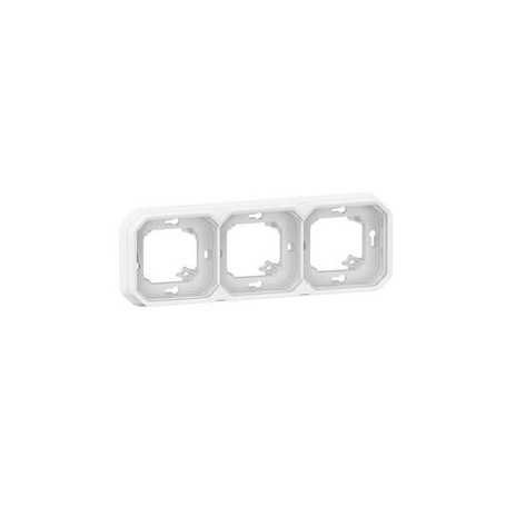 Support plaque encastre 3 postes montage horizontal-vertical Plexo blanc - 069698L - Legrand | GENMA