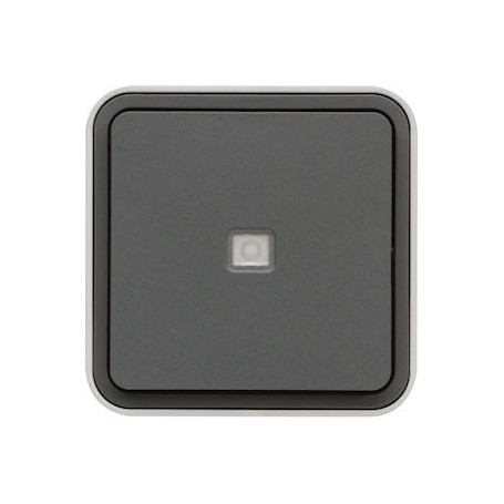 cubyko interrupteur va-et-vient temoin avec neutre saillie gris IP55 - WNC003 - Hager | GENMA