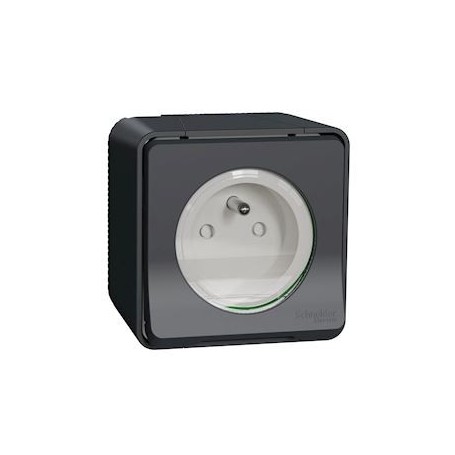 Mureva Styl - Prise de courant 2P+T a vis - saillie - IP55 - IK08 - gris - MUR36030 - Schneider Electric | GENMA