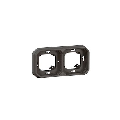 Support plaque encastre 2 postes montage horizontal-vertical Plexo anthracite - 069607L - Legrand | GENMA